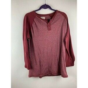 Alpha Beta Size XL Mens Henley Burgundy